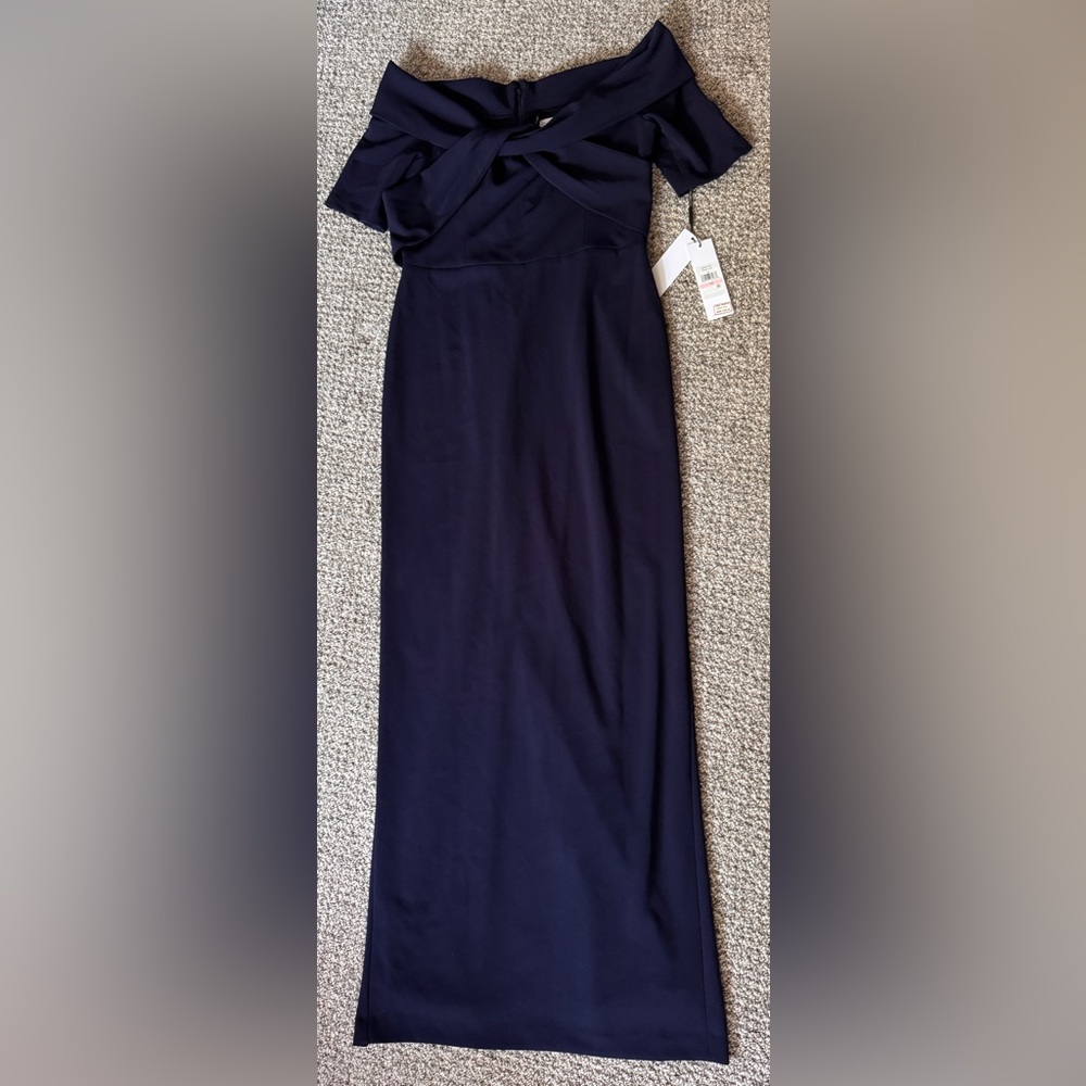 Calvin Klein Midnight Blue Off-Shoulder Dress